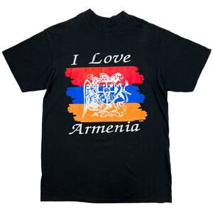 Vintage 90s I Love Armenia Tee Shirt Destination Flag